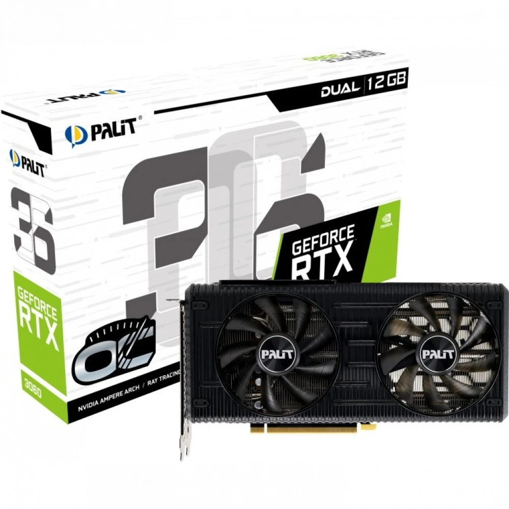 Видеокарта Palit GeForce RTX3060 DUAL OC NE63060T19K9-190AD 12 ГБ
