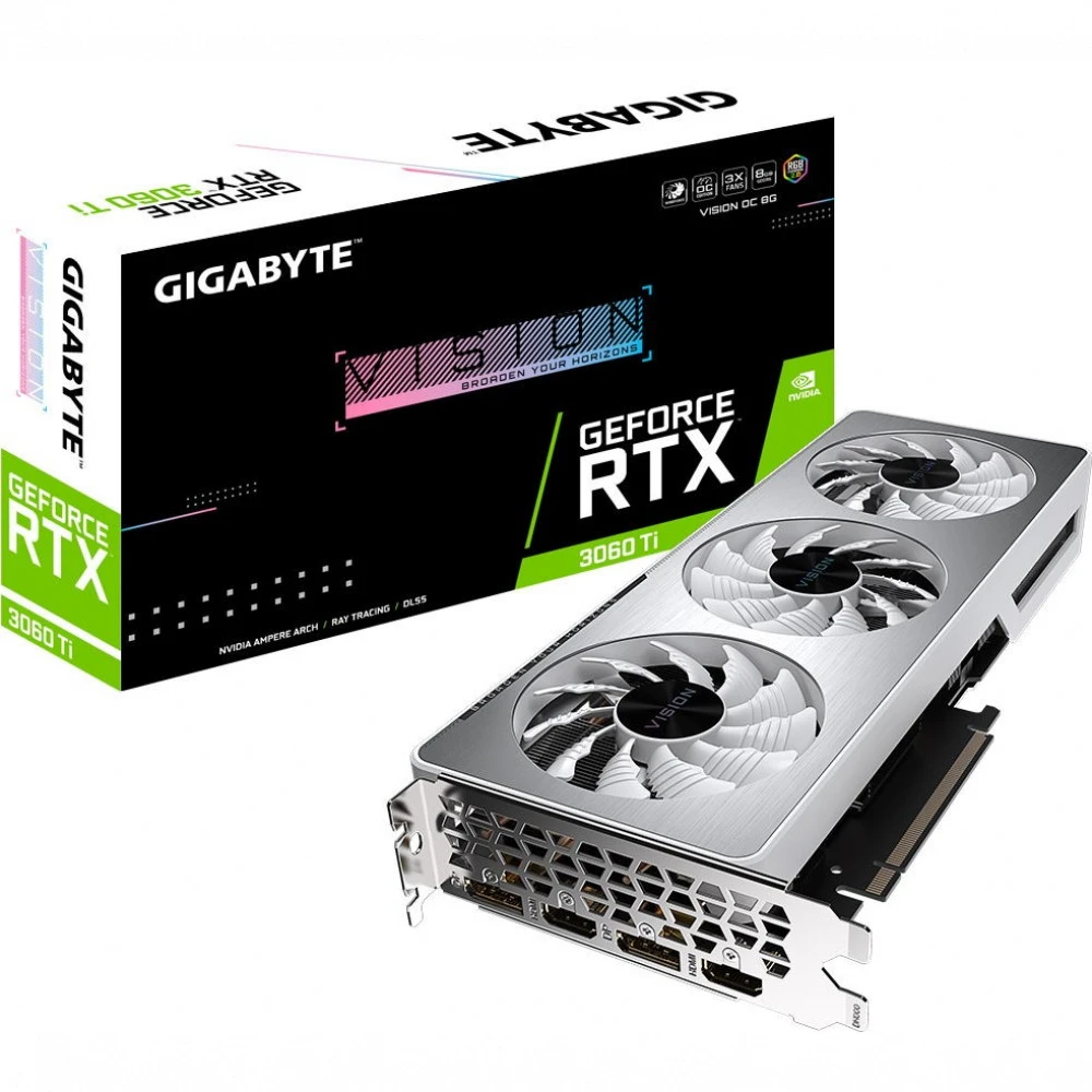 Видеокарта Gigabyte RTX 3060 Ti VISION OC GV-N306TVISION OC-8GD 8 ГБ