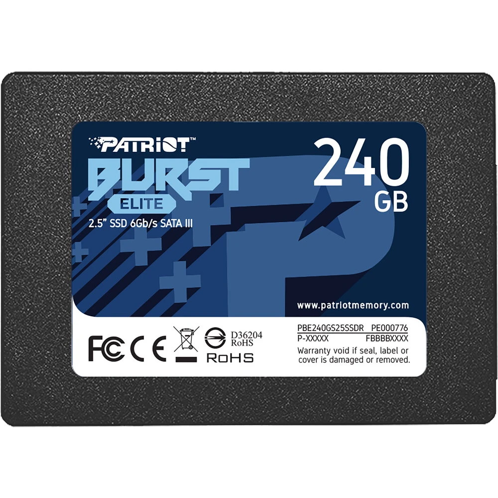 Жесткий диск Patriot Burst Elite PBE240GS25SSDR SSD (твердотельные), 240 ГБ, 2.5 дюйма, SATA