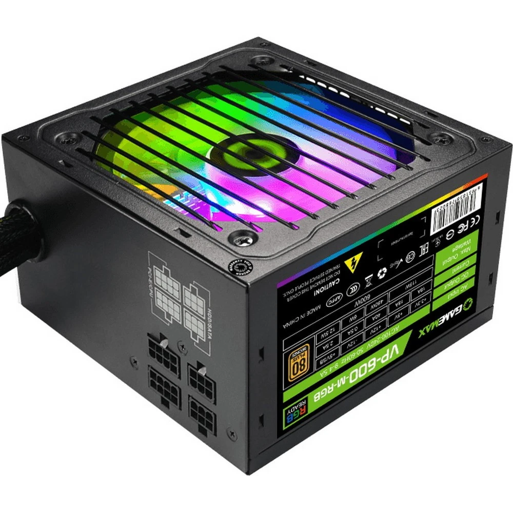 Блок питания GameMax 600W VP-600-M-RGB v2 600 Вт, 80+ Bronze