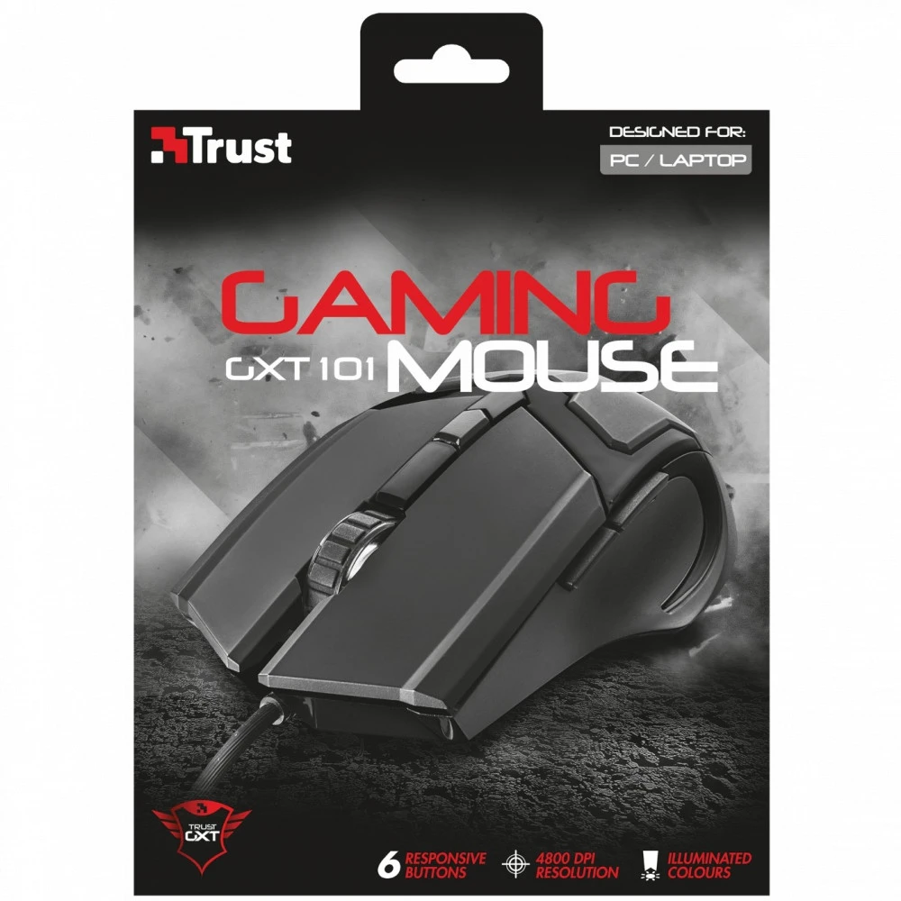 Мышь Trust GXT 101 21044 Игровые, Проводная