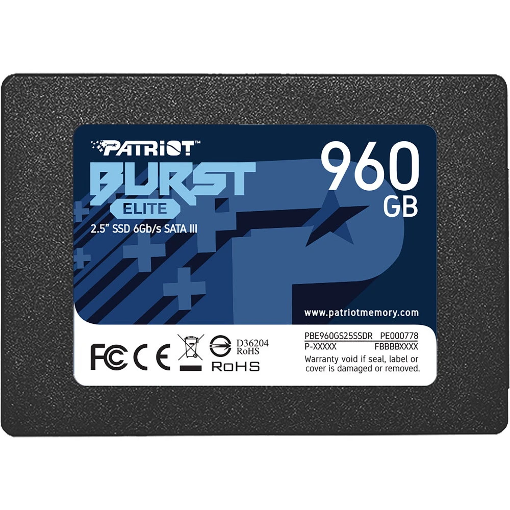 Жесткий диск Patriot Burst Elite PBE960GS25SSDR SSD (твердотельные), 960 ГБ, 2.5 дюйма, SATA