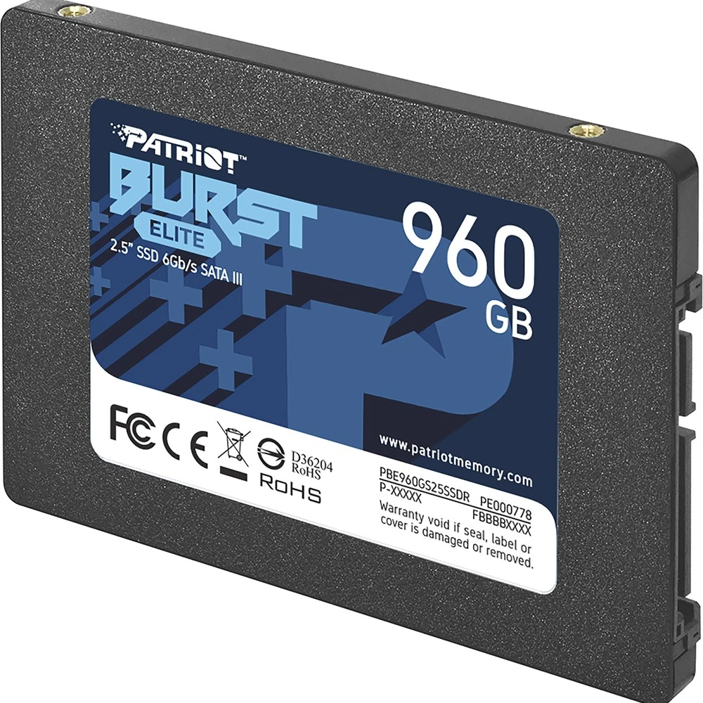 Жесткий диск Patriot Burst Elite PBE960GS25SSDR SSD (твердотельные), 960 ГБ, 2.5 дюйма, SATA
