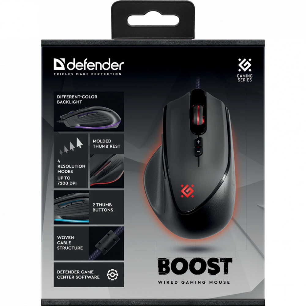 Мышь Defender Boost GM-708L оптика 52708 Игровые, Проводная