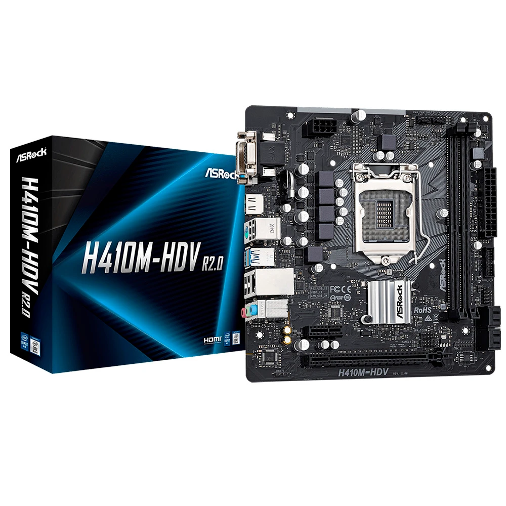 Материнская плата ASRock H410M-HDV R2.0 Micro-ATX, LGA 1200