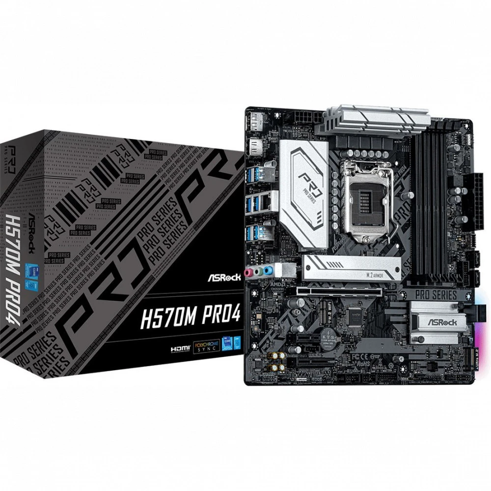 Материнская плата ASRock H570M PRO4 Micro-ATX, LGA 1200