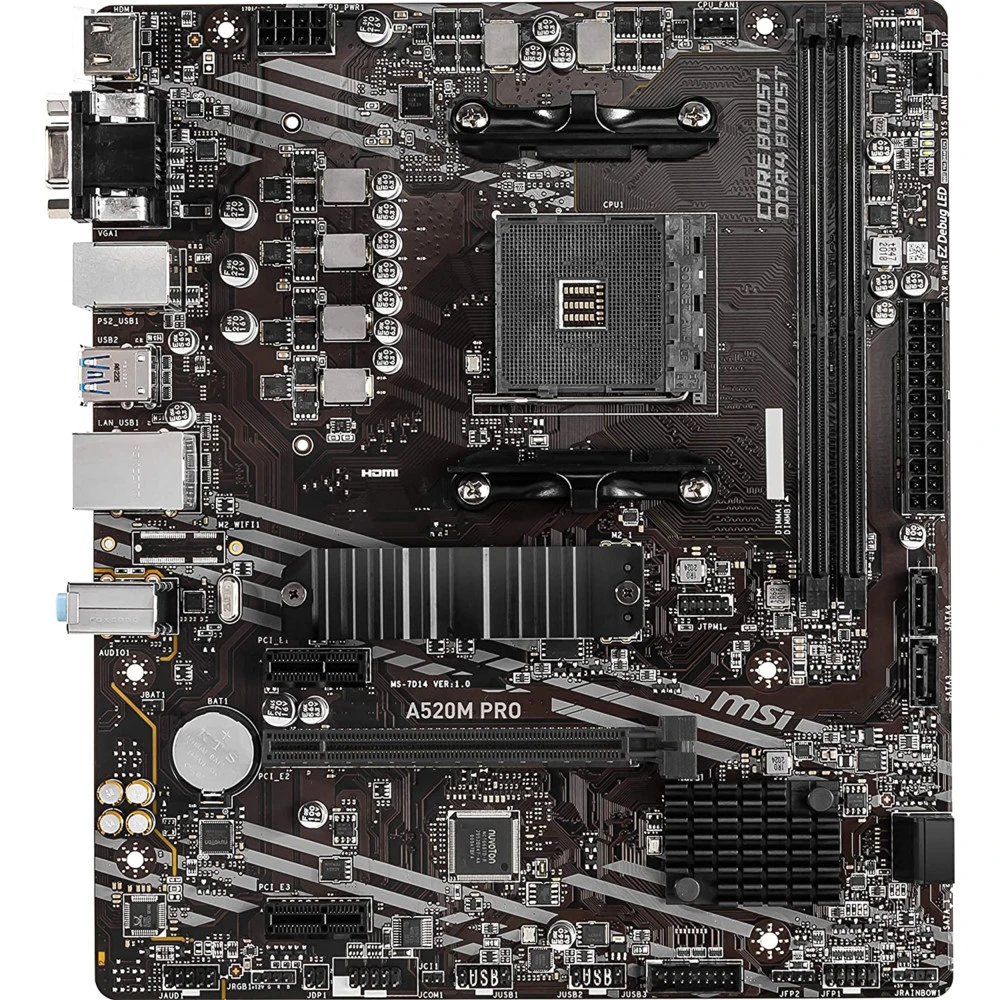 Материнская плата MSI A520M PRO Micro-ATX, AMD AM4