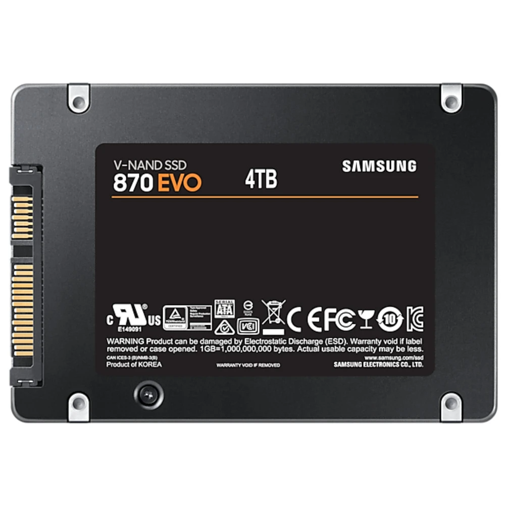 Жесткий диск Samsung 870 EVO MZ-77E4T0BW SSD (твердотельные), 4 ТБ, 2.5 дюйма, SATA