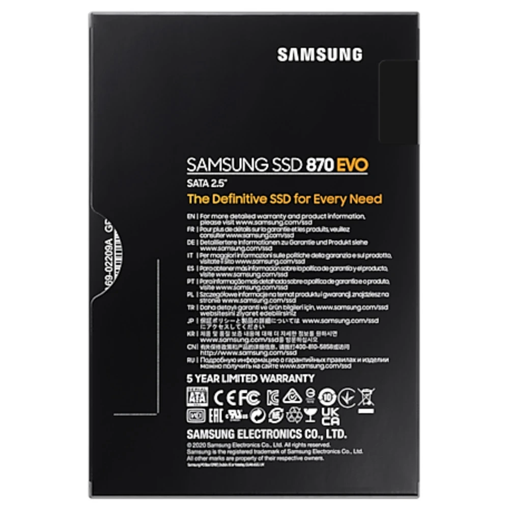Жесткий диск Samsung 870 EVO MZ-77E4T0BW SSD (твердотельные), 4 ТБ, 2.5 дюйма, SATA