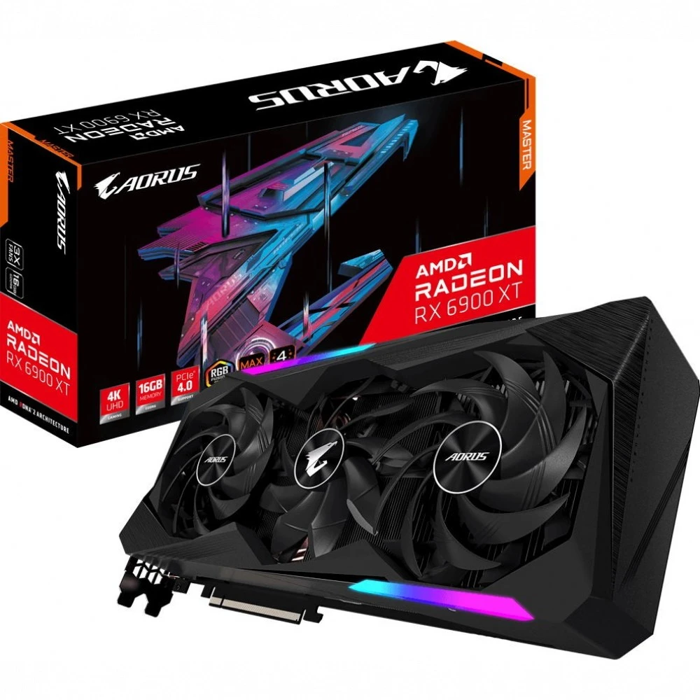 Видеокарта Gigabyte RX 6900 XT AORUS MASTER 16G GV-R69XTAORUS M-16GD 16 ГБ