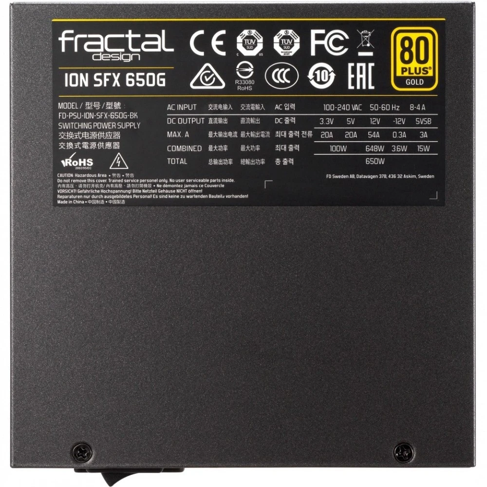 Блок питания FRACTAL DESIGN FD-PSU-ION-SFX-650G-BK-EU 600 Вт