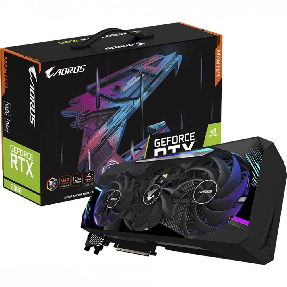 Видеокарта Gigabyte GeForce RTX 3080 AORUS MASTER 2.0 LHR 10G GV-N3080AORUS M-10GD 2.0 10 ГБ