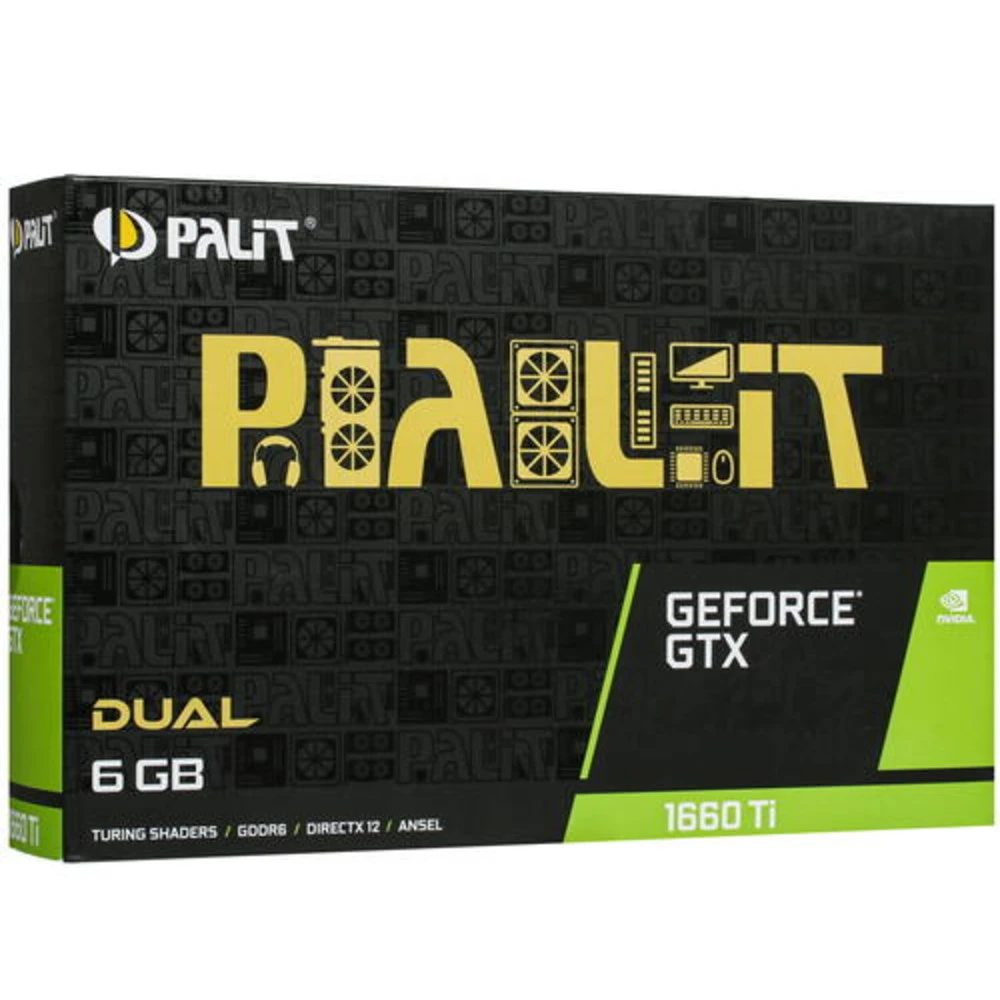 Видеокарта Palit NVIDIA GeForce GTX 1660TI DUAL NE6166T018J9-1160C 6 ГБ
