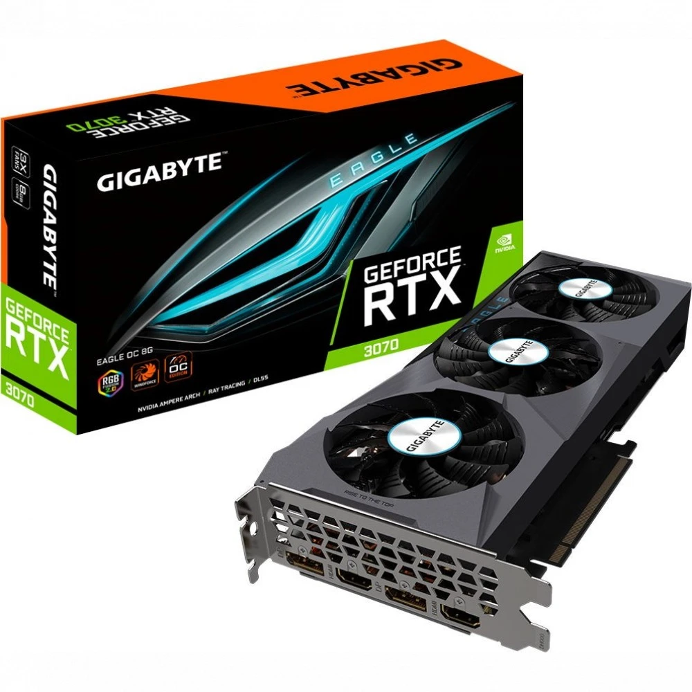 Видеокарта Gigabyte GeForce RTX 3070 EAGLE OC LHR 8G (GV-N3070EAGLE OC-8GD 2.0 LHR) 8 ГБ