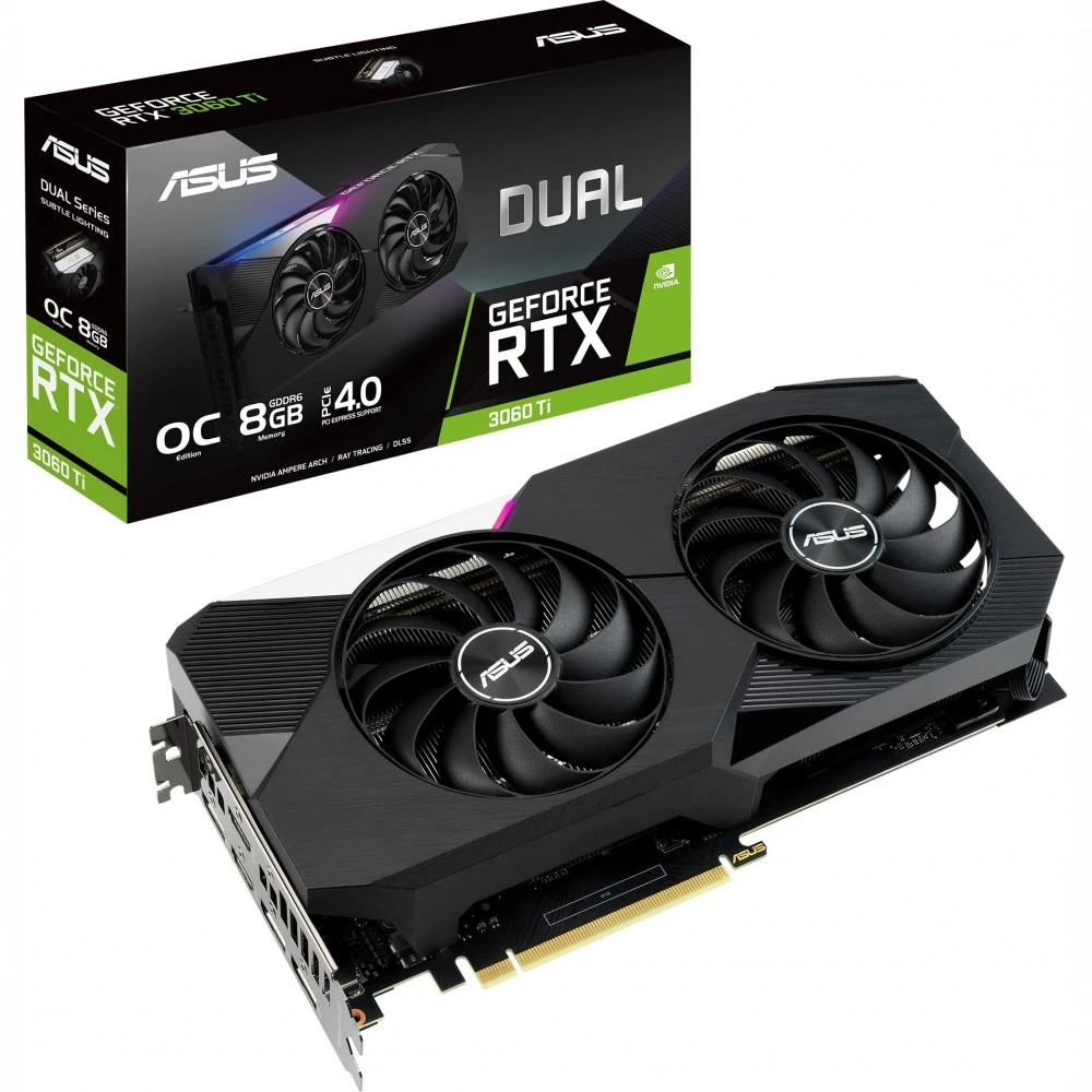 Видеокарта Asus RTX3060T DUAL-RTX3060TI-O8G-V2 8 ГБ