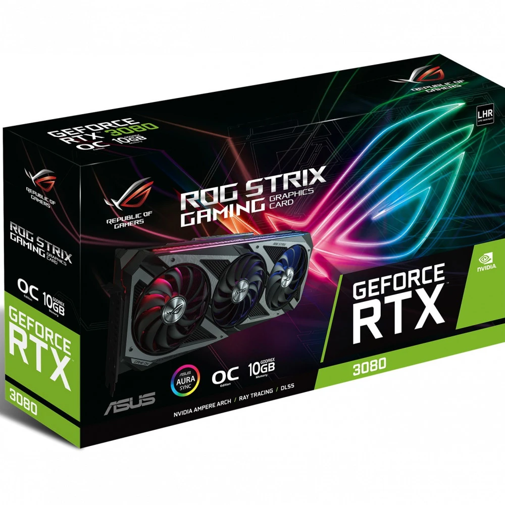 Видеокарта Asus RTX 3080 ROG STRIX V2 Gaming OC LHR ROG-STRIX-RTX3080-O10G-V2-GAMING 10 ГБ