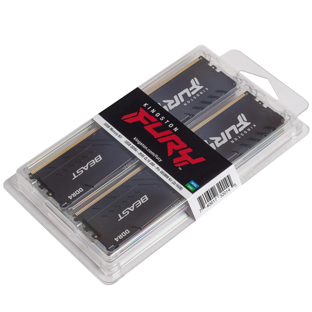 ОЗУ Kingston 16 ГБ 38590 DIMM, DDR4, 32 Гб (2 х 16 Гб), 3200 МГц