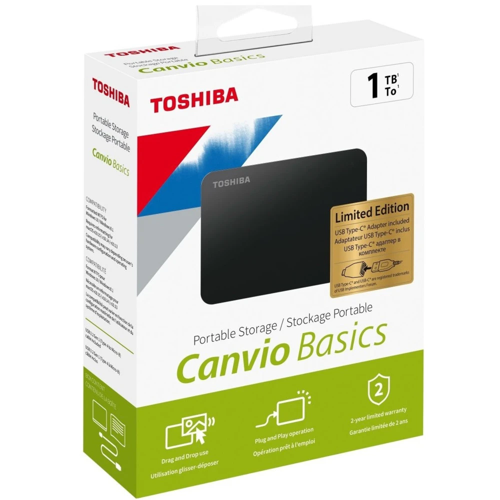 Внешние накопители Toshiba 1 ТБ HDTB410EK3AB 1 ТБ
