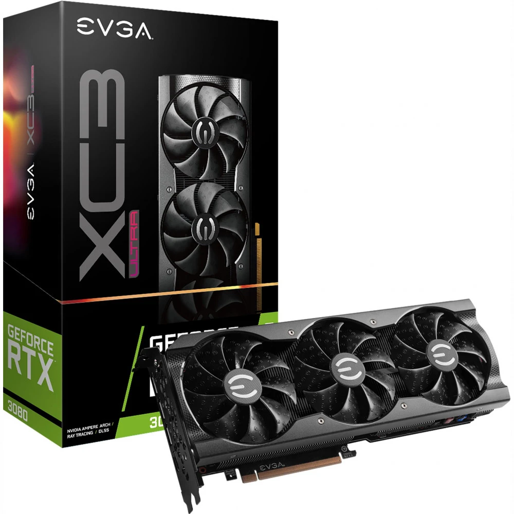 Видеокарта EVGA RTX 3080 XC3 ULTRA GAMING LHR 10G-P5-3885-KL 10 ГБ