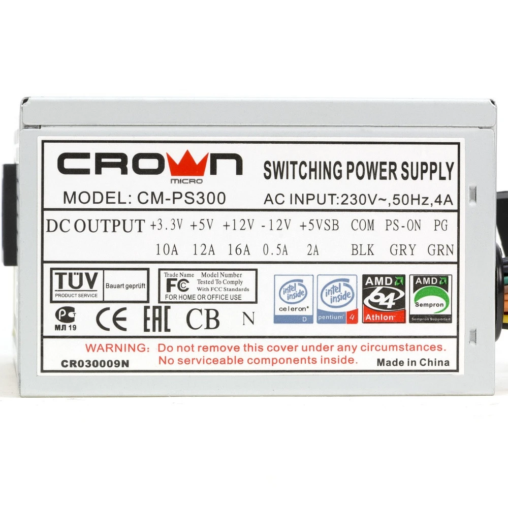 Блок питания CROWN micro CM-PS300W 300 Вт, 80+