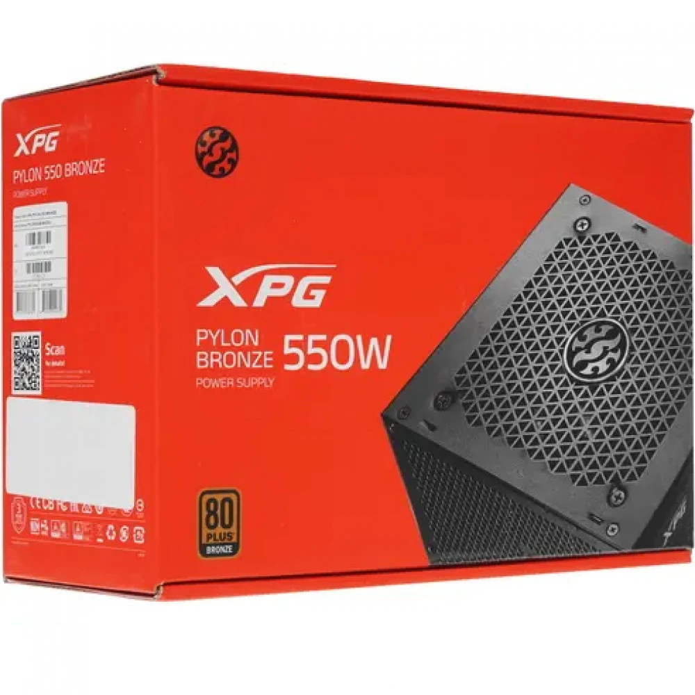 Блок питания XPG Pylon PYLON550B-BKCEU 550 Вт, 80+ Bronze
