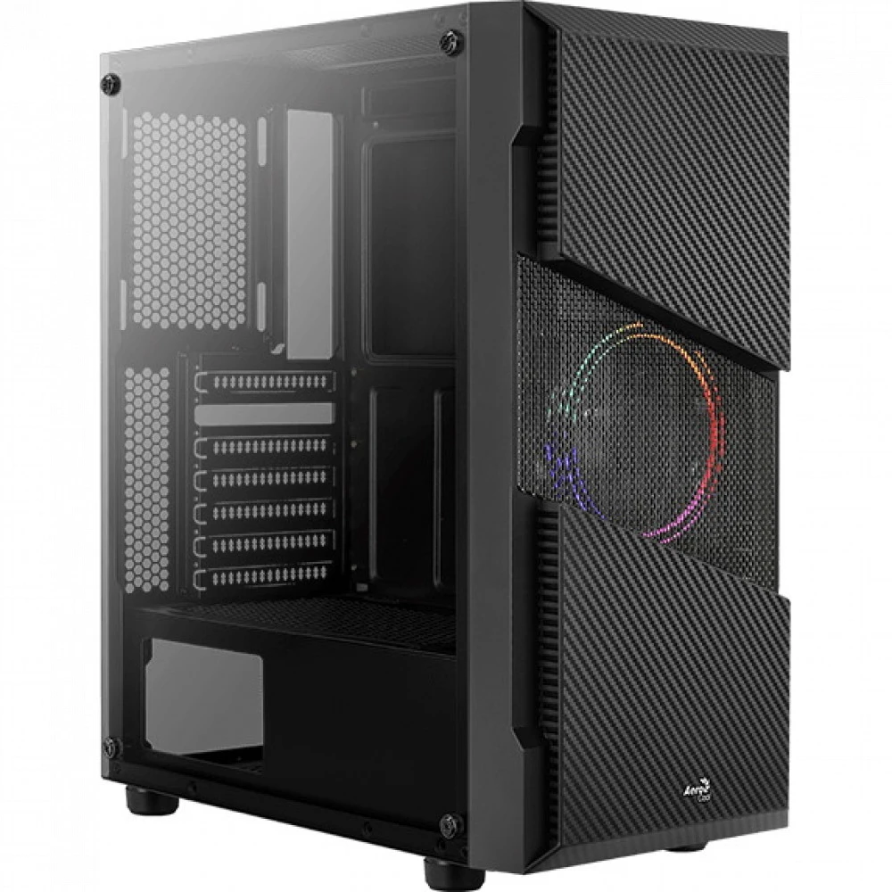 Корпус Aerocool Menace Saturn FRGB-G-BK-v1 Mid-Tower