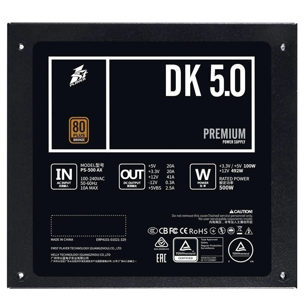 Блок питания 1STPLAYER DK PREMIUM PS-600AX 600 Вт, 80+ Bronze