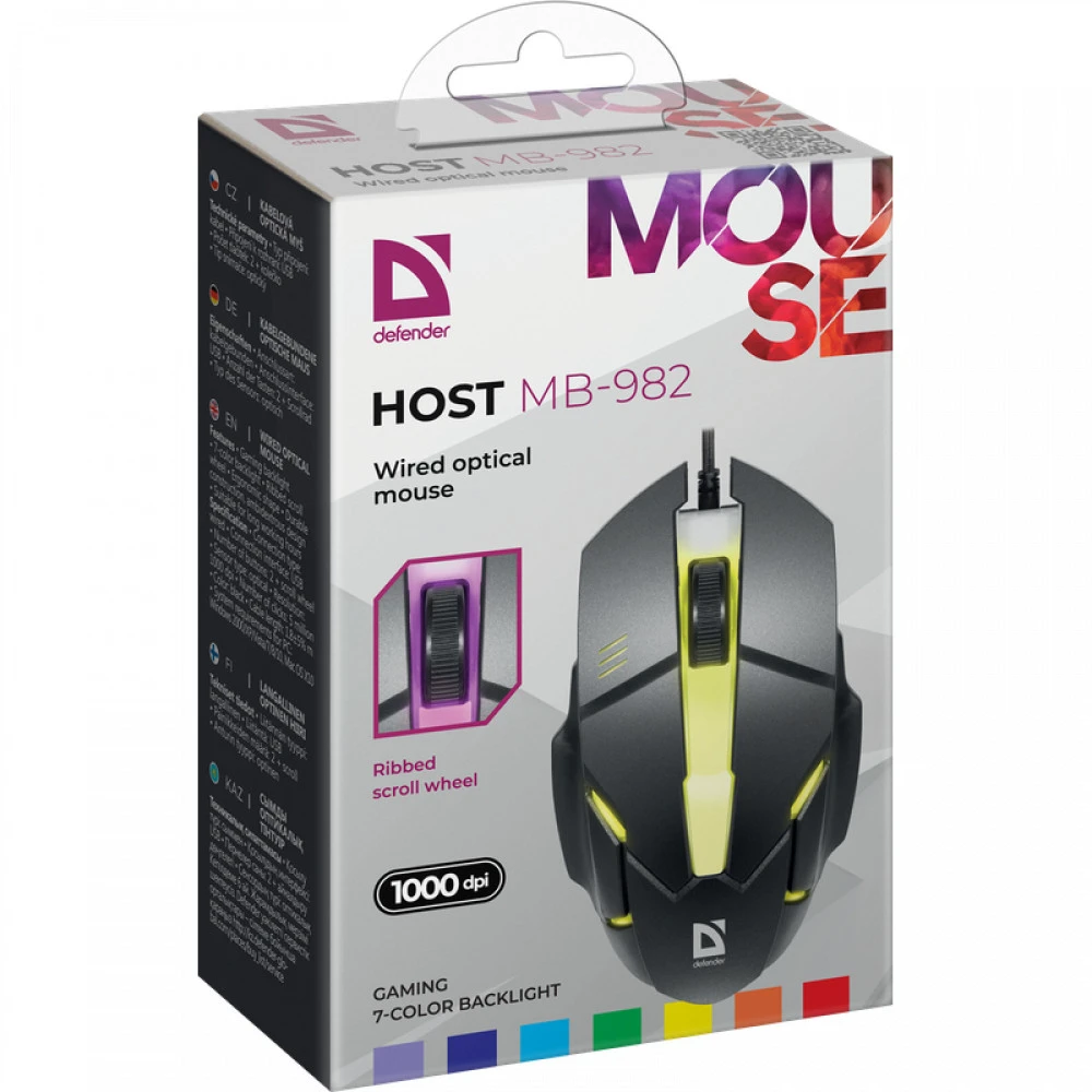 Мышь Defender Host MB-982 52982 Игровые, Проводная