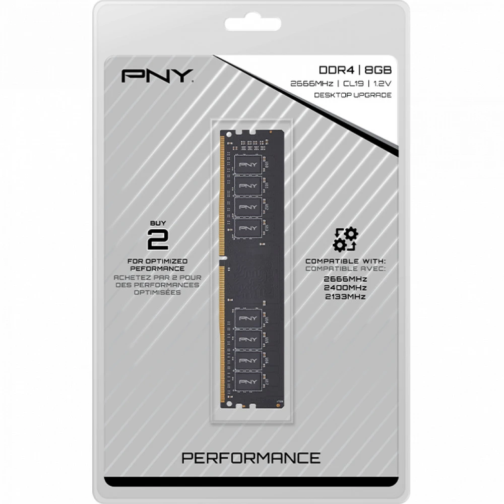 ОЗУ PNY 8 ГБ MD8GSD42666BL DIMM, DDR4, 8 Гб, 2666 МГц