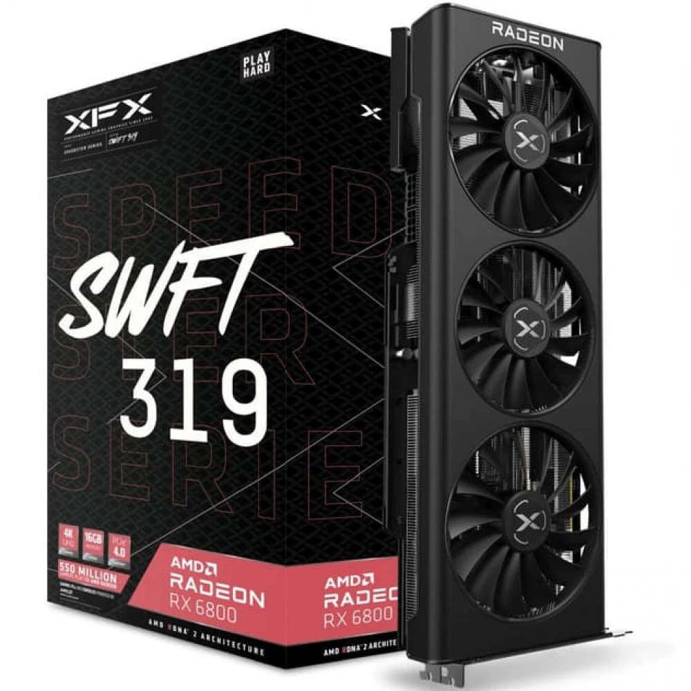 Видеокарта XFX Radeon RX 6800 Speedster SWFT 319 Gaming RX-68XLAQFD9 16 ГБ