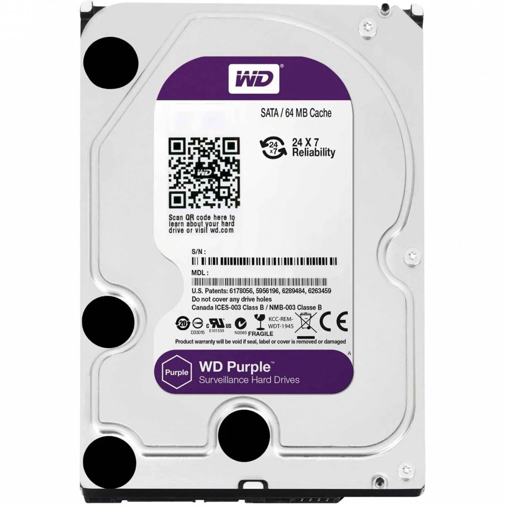 Жесткий диск Western Digital Purple WD82PURX-78 HDD (классические), 8 ТБ, 3.5 дюйма, SATA
