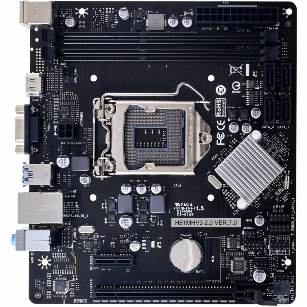 Материнская плата BIOSTAR H81MHV3 2.0 Micro-ATX, LGA 1150