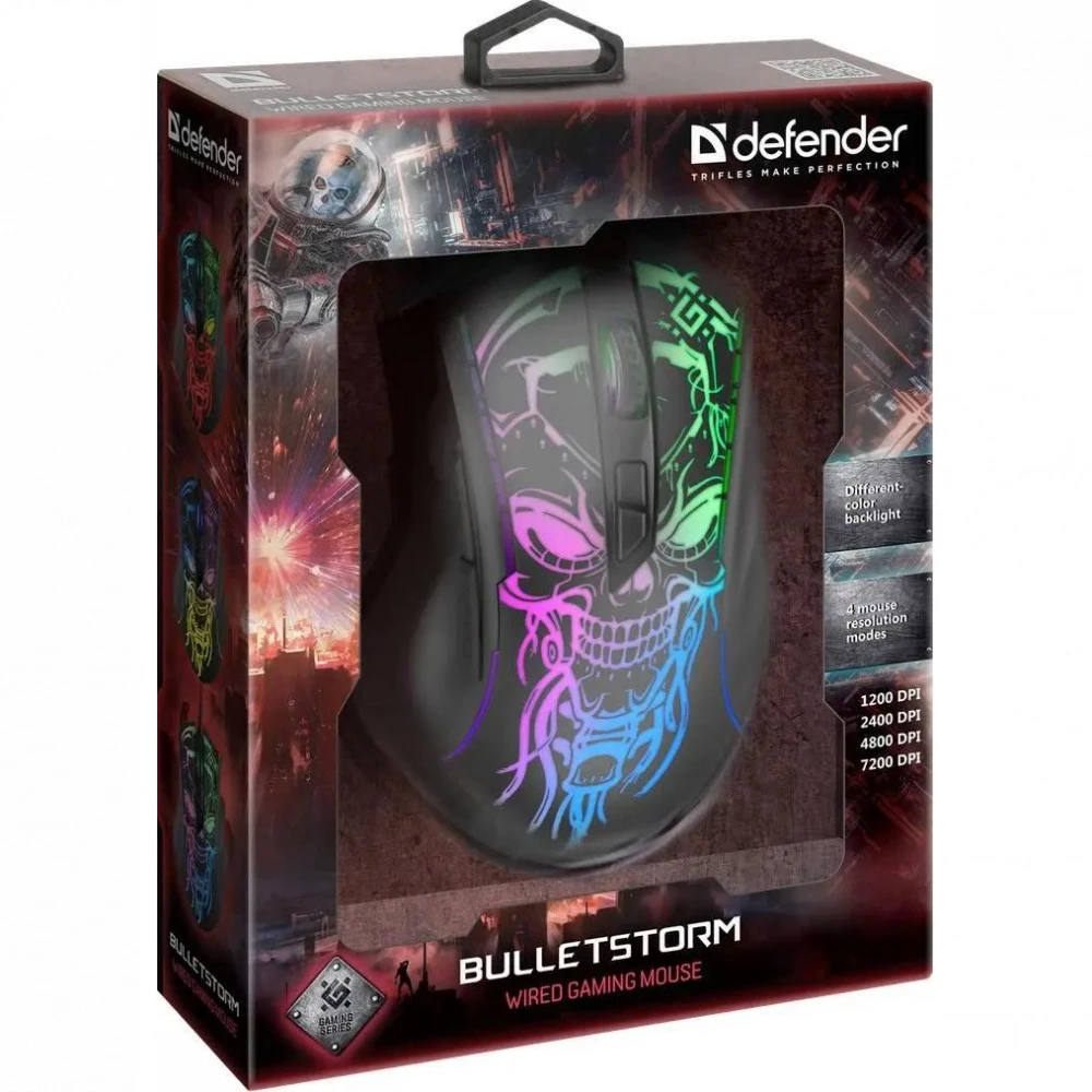 Мышь Defender Bulletstorm GM-928 52928 Игровые, Проводная