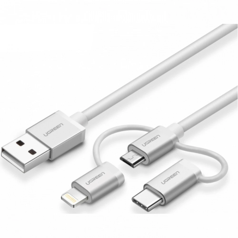 Кабель интерфейсный UGREEN US186 50203 USB Type A - USB Type B micro - Lightning (8pin) - USB Type C