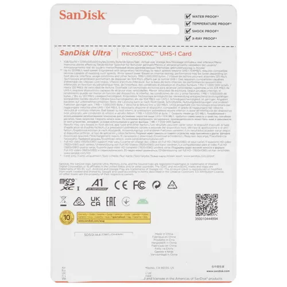 Флеш (Flash) карты SanDisk Ultra microSDXC [SDSQUA4-128G-GN6MN] 128 ГБ
