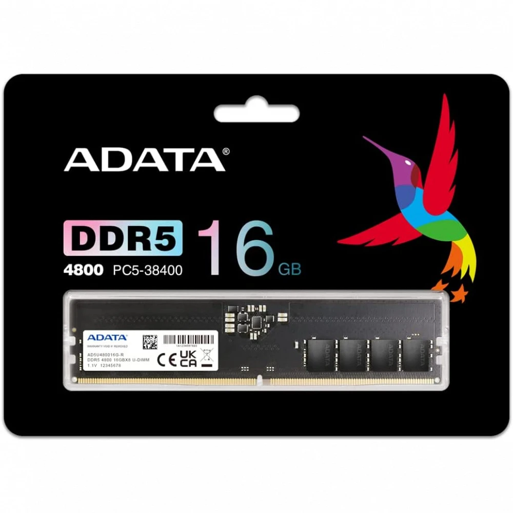 ОЗУ ADATA Premier DDR5 AD5U480016G-R DIMM, DDR5, 16 Гб, 4800 МГц