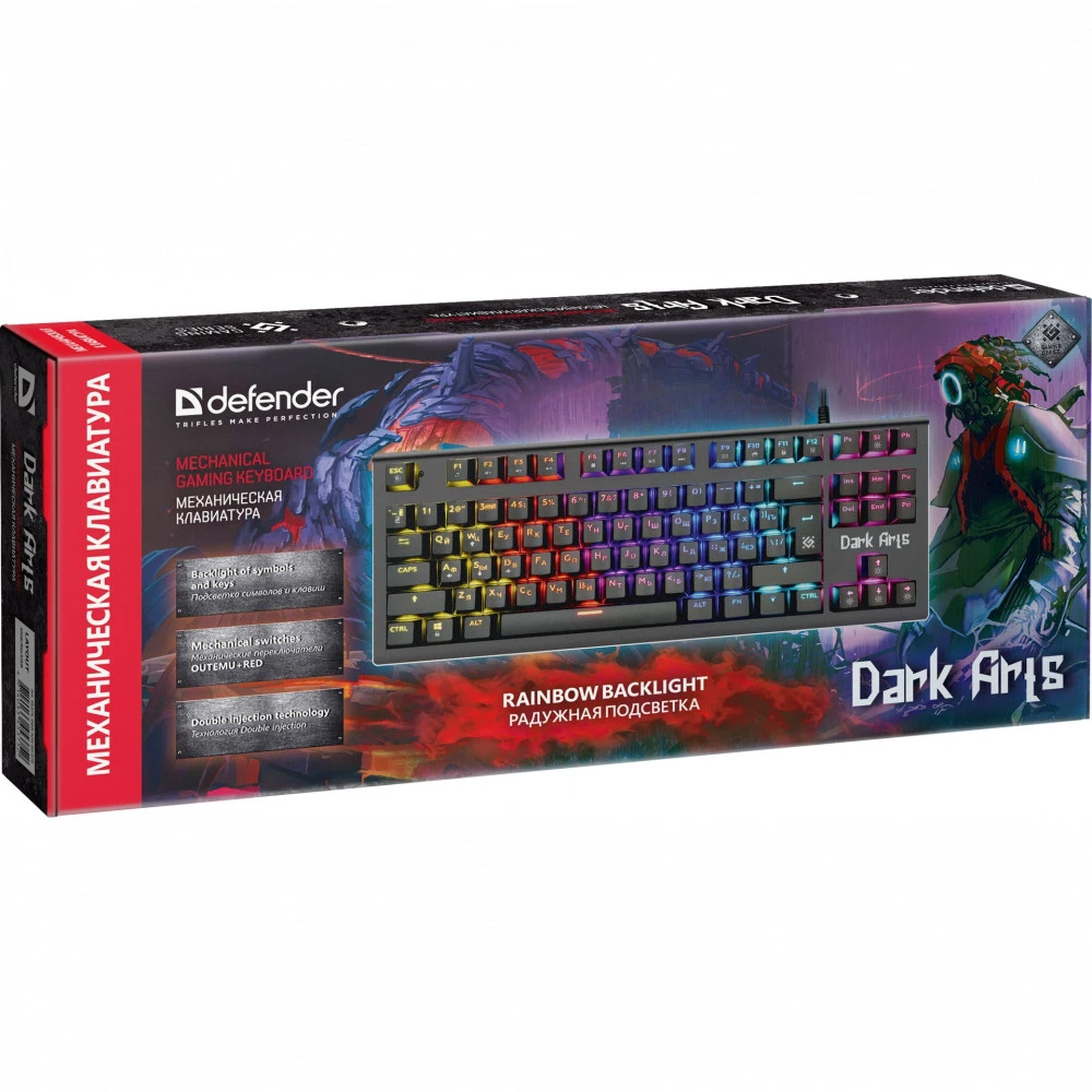 Клавиатура Defender DARK ARTS GK-375 RU 45375 Проводная, USB