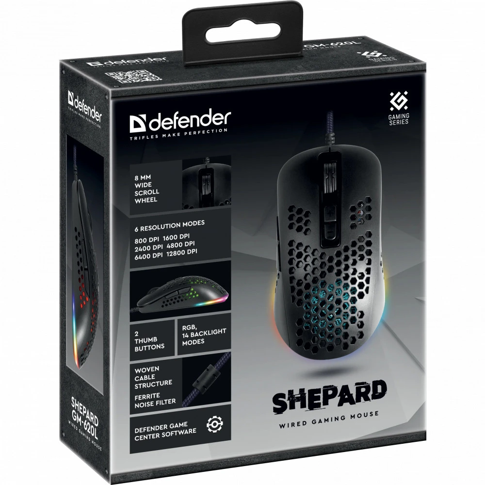 Мышь Defender Shepard GM-620L 52620 Игровые, Проводная