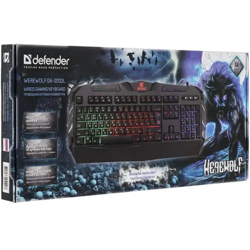 Клавиатура Defender Werewolf GK-120DL 45120 Проводная, USB