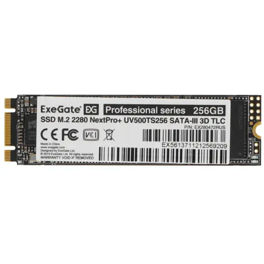 Жесткий диск ExeGate NextPro+ UV500TS256 EX280472RUS SSD (твердотельные), 256 ГБ, M.2, SATA