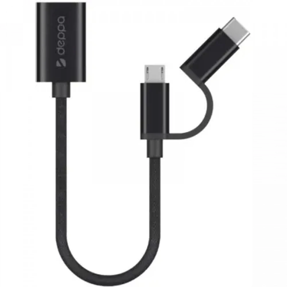 Кабель интерфейсный Deppa 72319 USB Type A - USB Type B micro - USB Type C