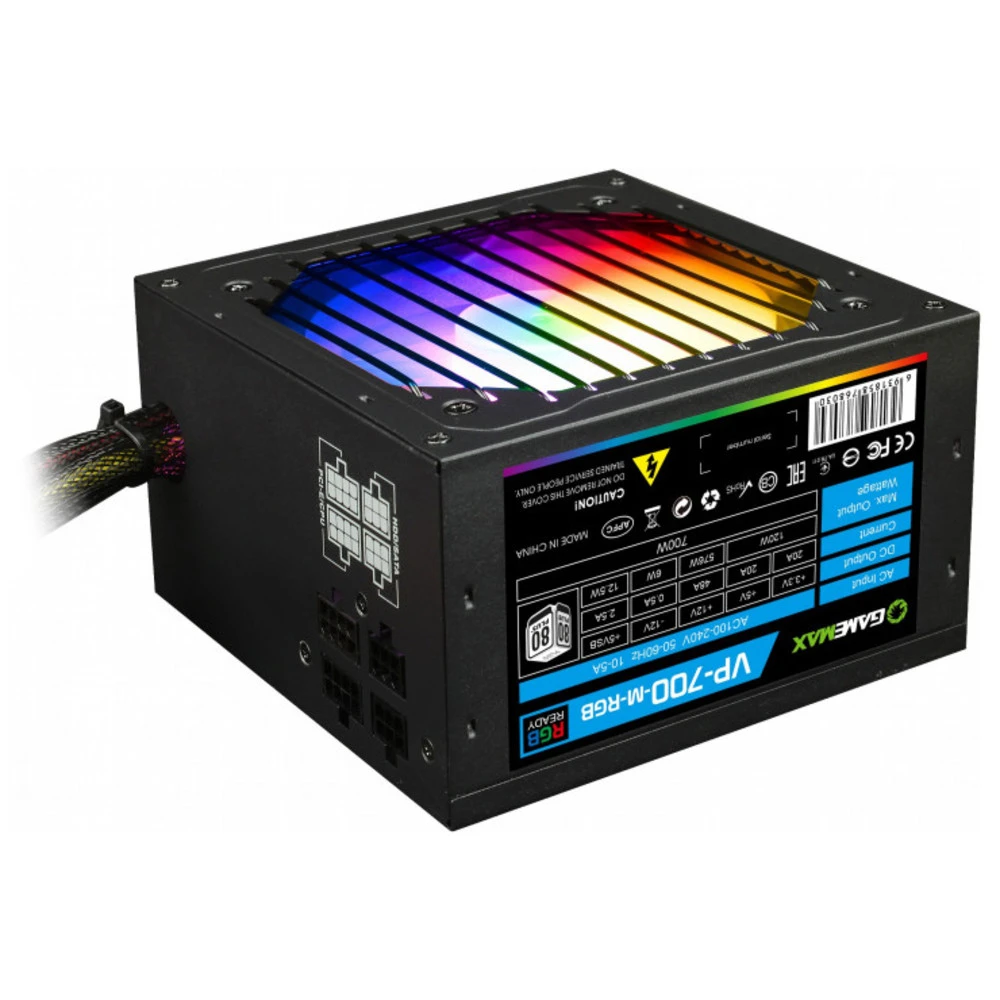 Блок питания GameMax 700W VP-700-M-RGB v2 700 Вт, 80+ Bronze