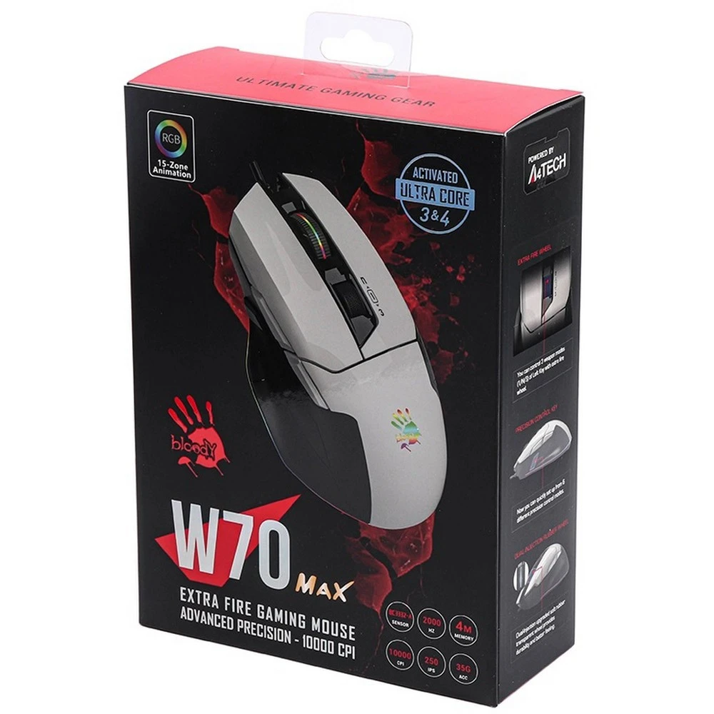 Мышь A4Tech Bloody W70 Max (Panda White) W70-Max-Panda White Игровые, Проводная