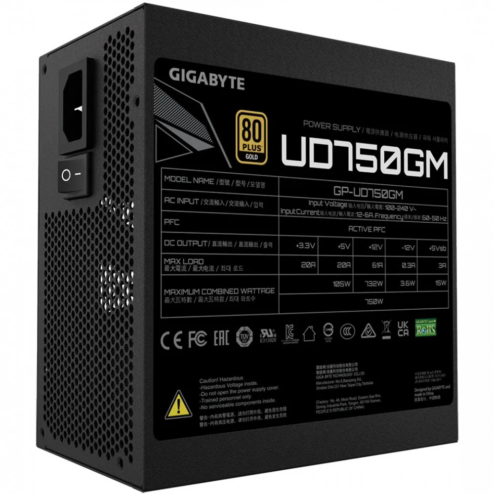 Блок питания Gigabyte UD750GM GP-UD750GM 750 Вт, 80+ Gold