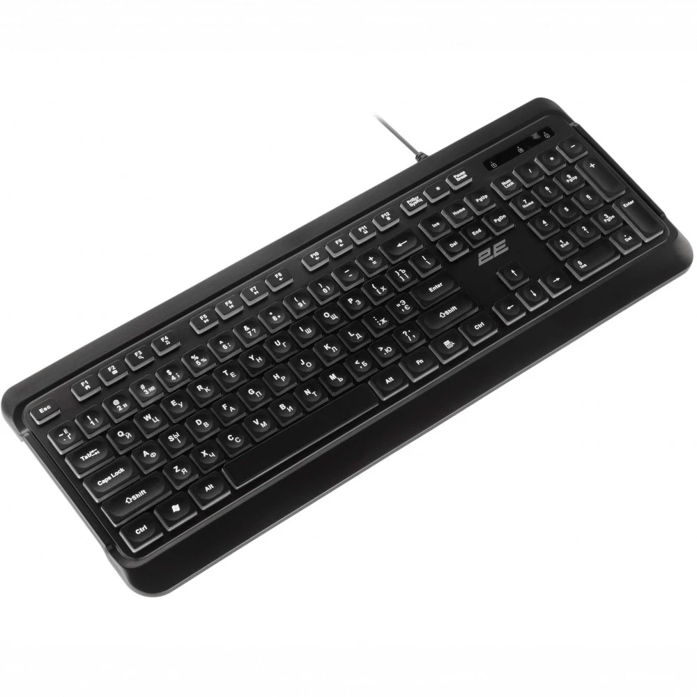 Клавиатура 2E KS120 USB Black с белой подсветкой 2E-KS120UB Проводная, USB