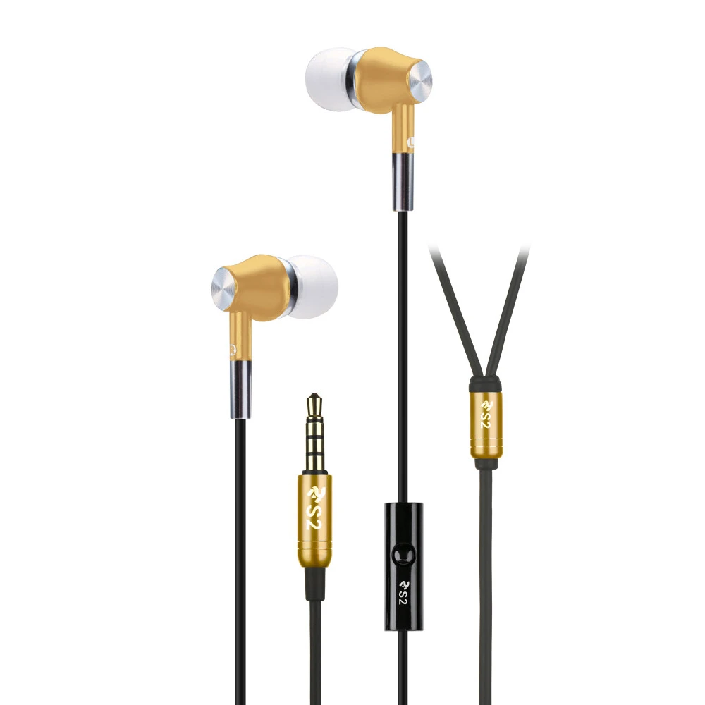 Наушники 2E S2 METAL SKIN MIC GOLD 2E-IES2GD
