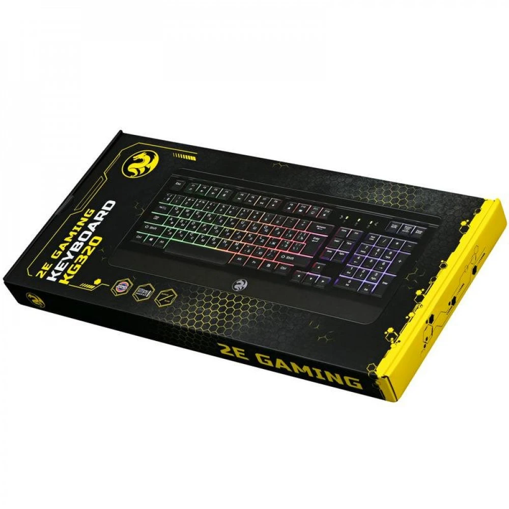 Клавиатура 2E Gaming KG320 LED USB Black Ukr 2E-KG320UB Проводная, USB