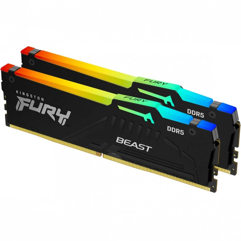 ОЗУ Kingston Fury Beast RGB 2x8G KF560C40BBAK2-16 DIMM, DDR5, 16 Гб (2 х 8 Гб), 6000 МГц