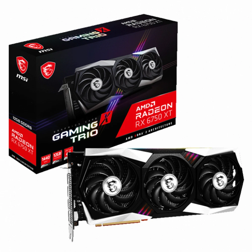 Видеокарта MSI Radeon RX 6750 XT GAMING X TRIO 12G 12 ГБ