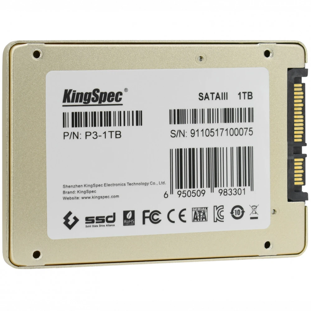 Жесткий диск KingSpec 1 ТБ P3-1TB SSD (твердотельные), 1 ТБ, 2.5 дюйма, SATA